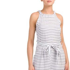 022. Lungo L'Arno Bonito Linen Blend Jumper White Grey Stripes Size S Italy